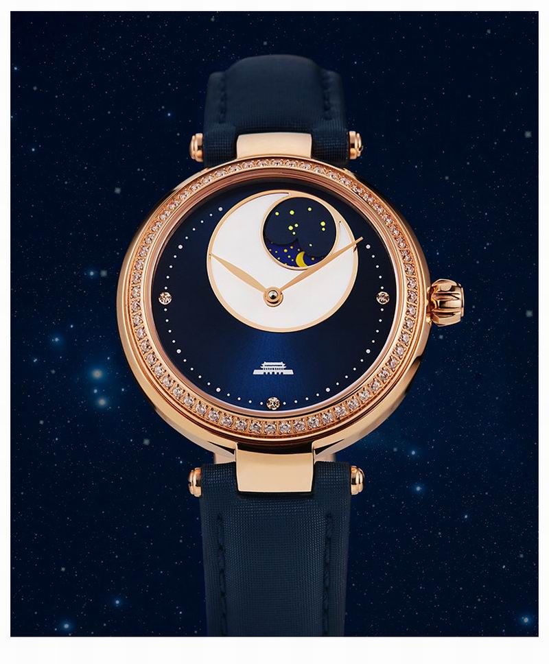 Luxury Watch Moon Phase - Beijing Watch Luxus-Damenuhr, Mondphasenuhr, minimalistische Uhr,