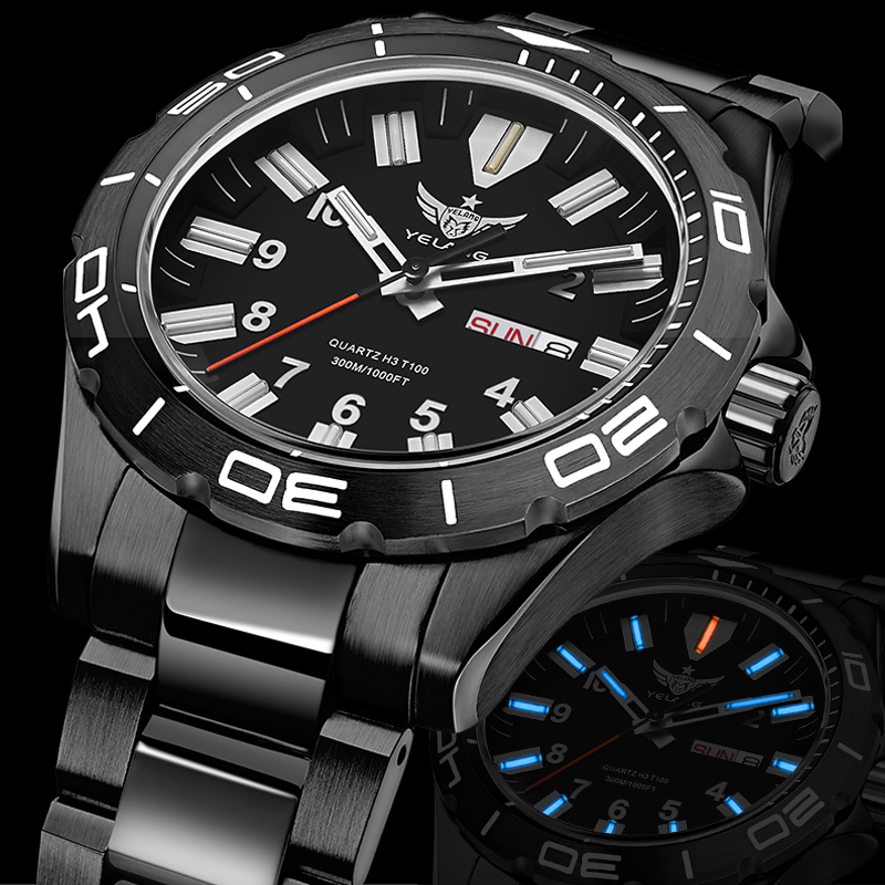 Diver Watch 300M - YELANG V1036 42MM Herren Quarzuhr Leuchtend