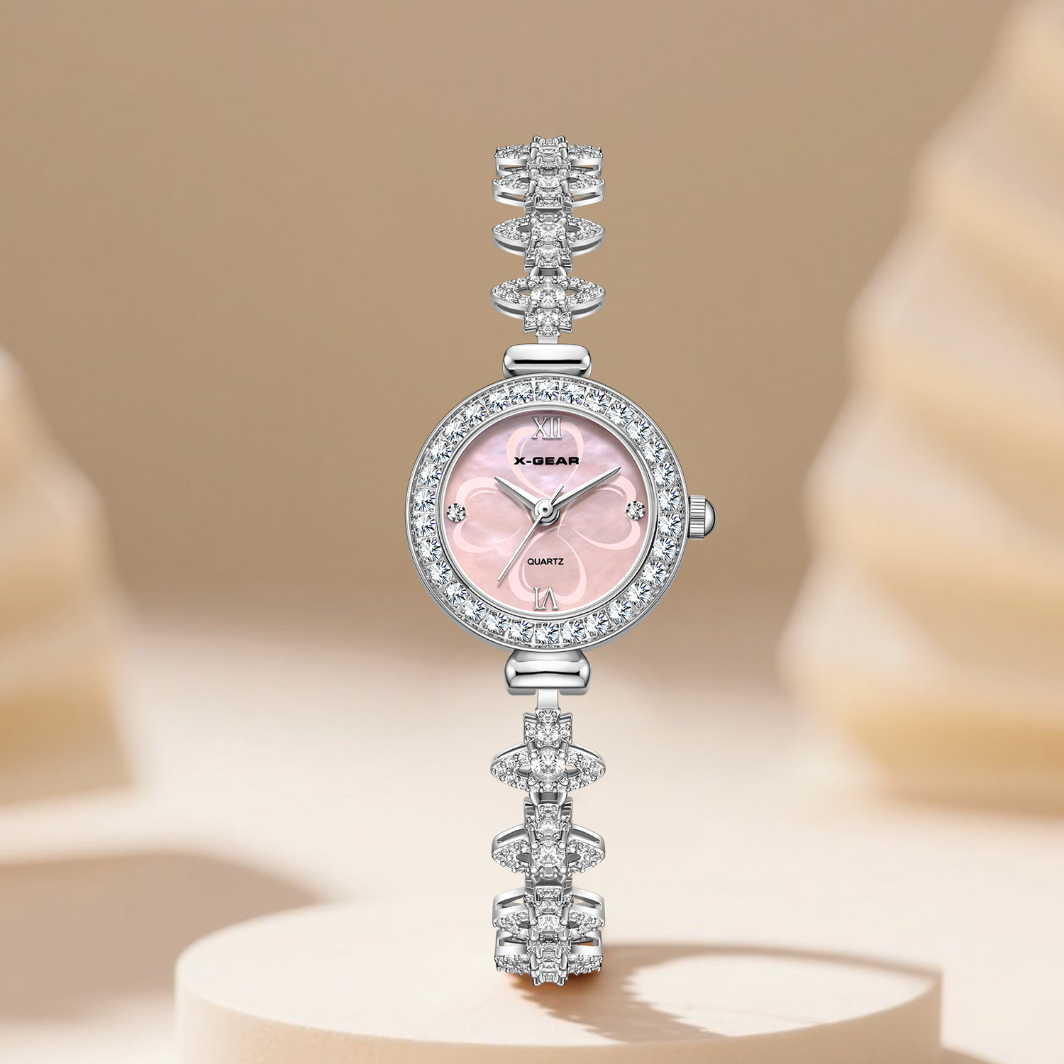 Luxury X I Watch - X-GEAR Modische Strass-Damenuhr Luxuriöse Zirkonia Kleine