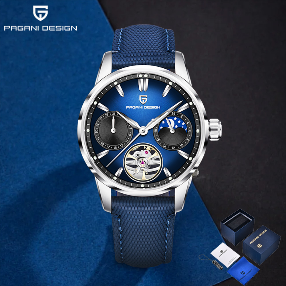 Luxury Watch Moon Phase - 2025Pagani Design Tourbillon Luxus Herrenuhr Geschenkbox