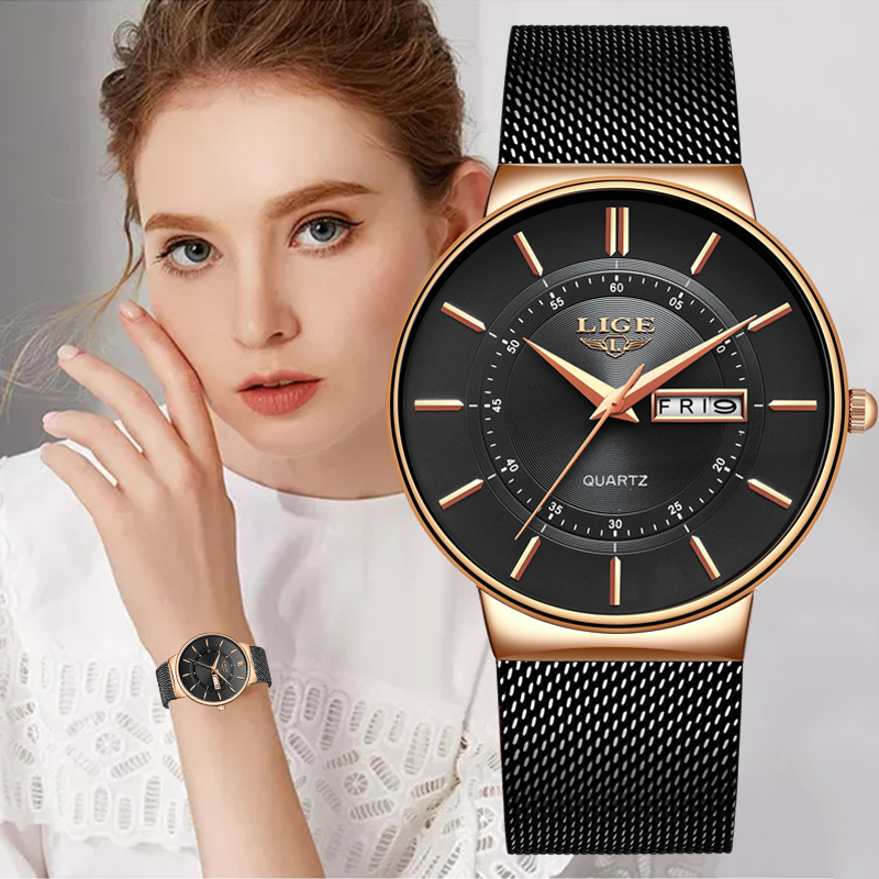 Luxury Watch Brand For Women - LIGE Damenuhren, Luxusmarke, ultradünn, Kalender, Woche,