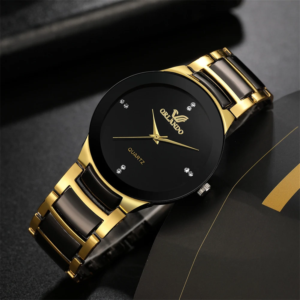 Luxury Watch Gold And Black - 2024 Männer Uhren Mode Edelstahl Quarzuhr