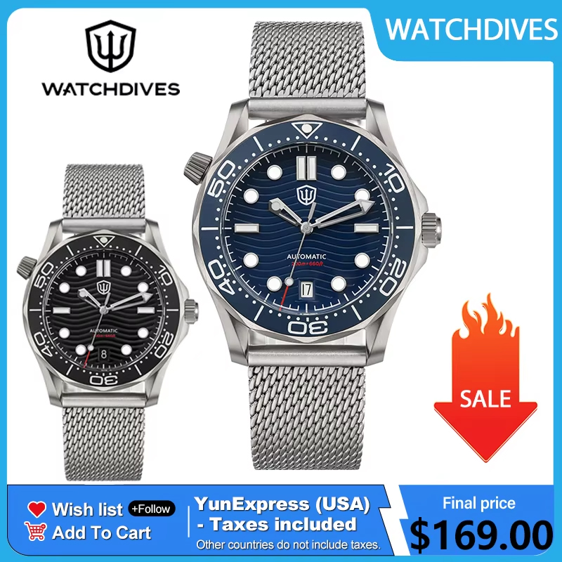 Diver Watch 300M - Watchdives WD007 39mm Taucheruhr Titan NTTD