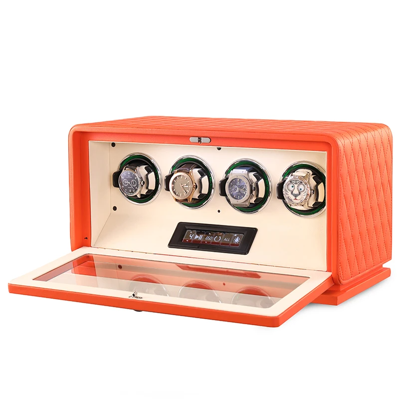 Luxury Watch Winder Box - Luxuriöser Uhrenbeweger aus Leder mit Ambientebeleuchtung