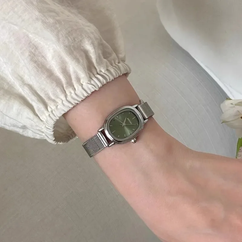 Luxury Watch Brand For Women - Kleine Oval Zifferblatt Grüne Uhr Einfache