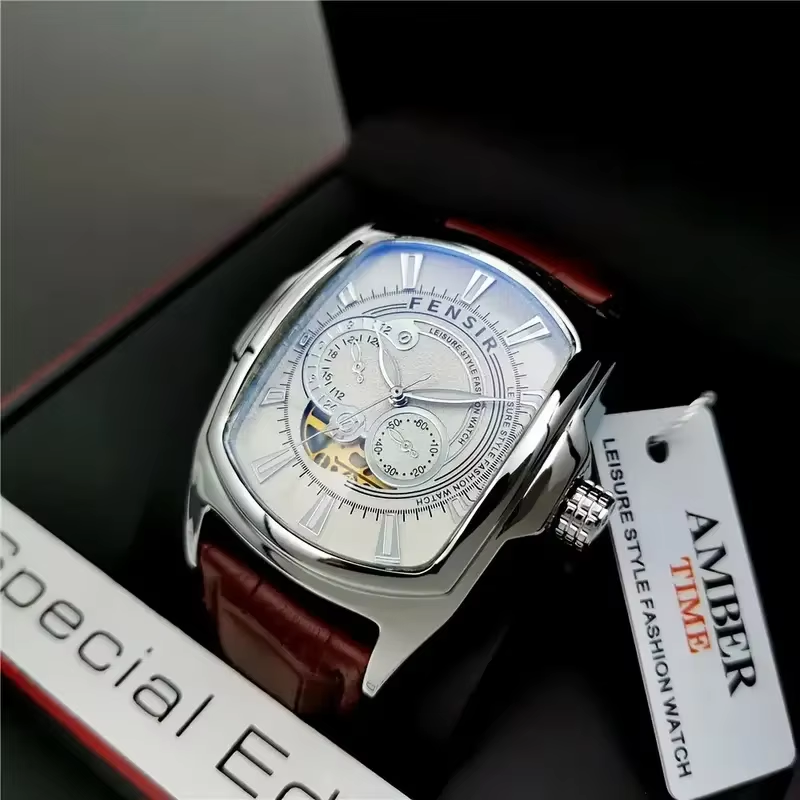 Omega Watch Constellation - Fax Herren-Business-Punk-Uhr, großes Zifferblatt mit Leuchtfunktion,