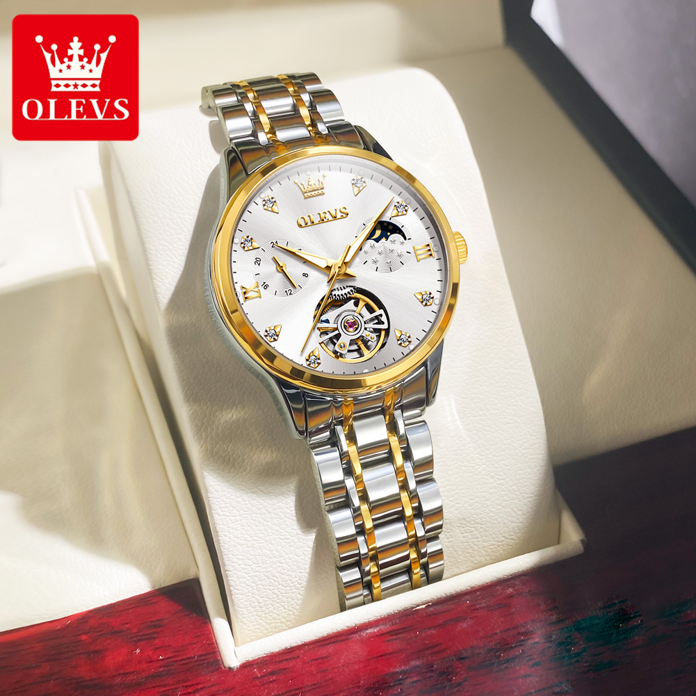 OLEVS 6608 Skelett-Automatikuh – Luxury Watch Moon Phase Bewertung und Preis