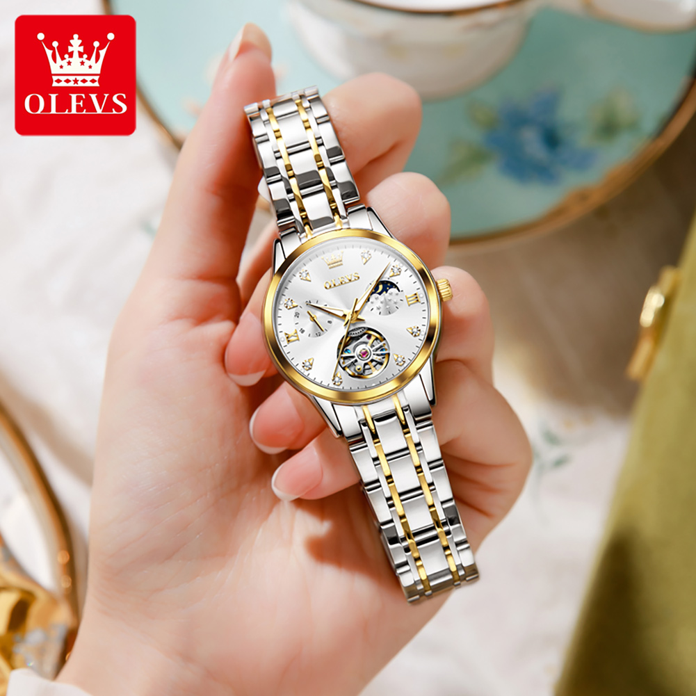 OLEVS 6608 Skelett-Automatikuh – Luxury Watch Moon Phase Bewertung und Preis