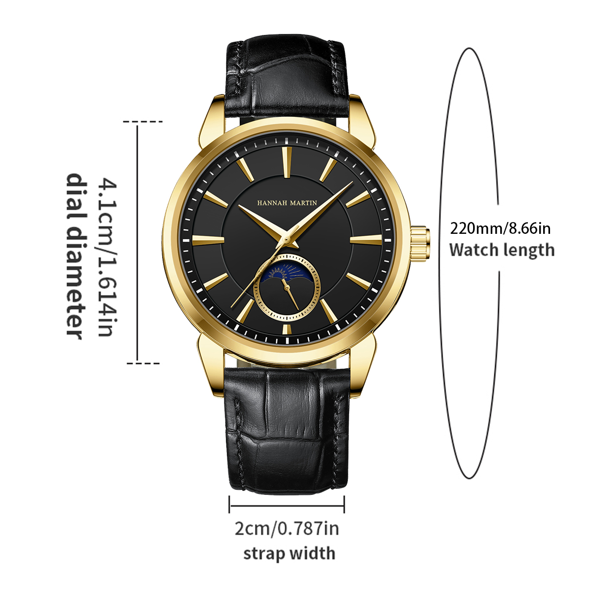 Hannah Martin Männer Multifunk – Luxury Watch Gold And Black Bewertung und Preis