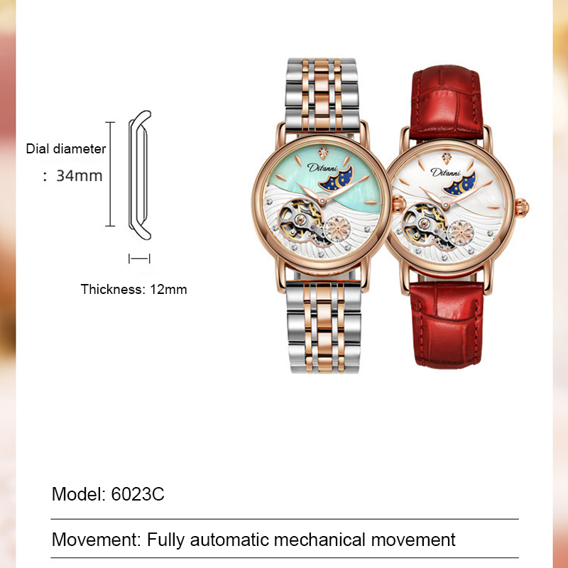 Dame automatische mechanische  – Luxury Watch Moon Phase Bewertung und Preis