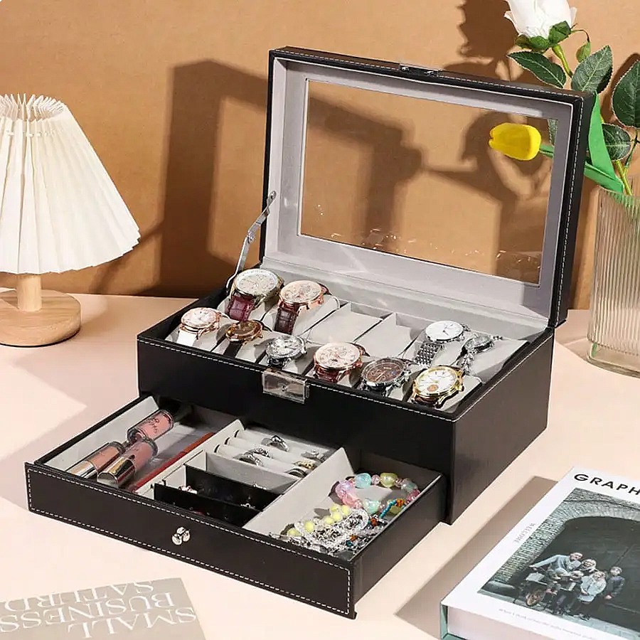12-Fach-Uhrenbox mit Schublade – Luxury Watch Storage Bewertung und Preis