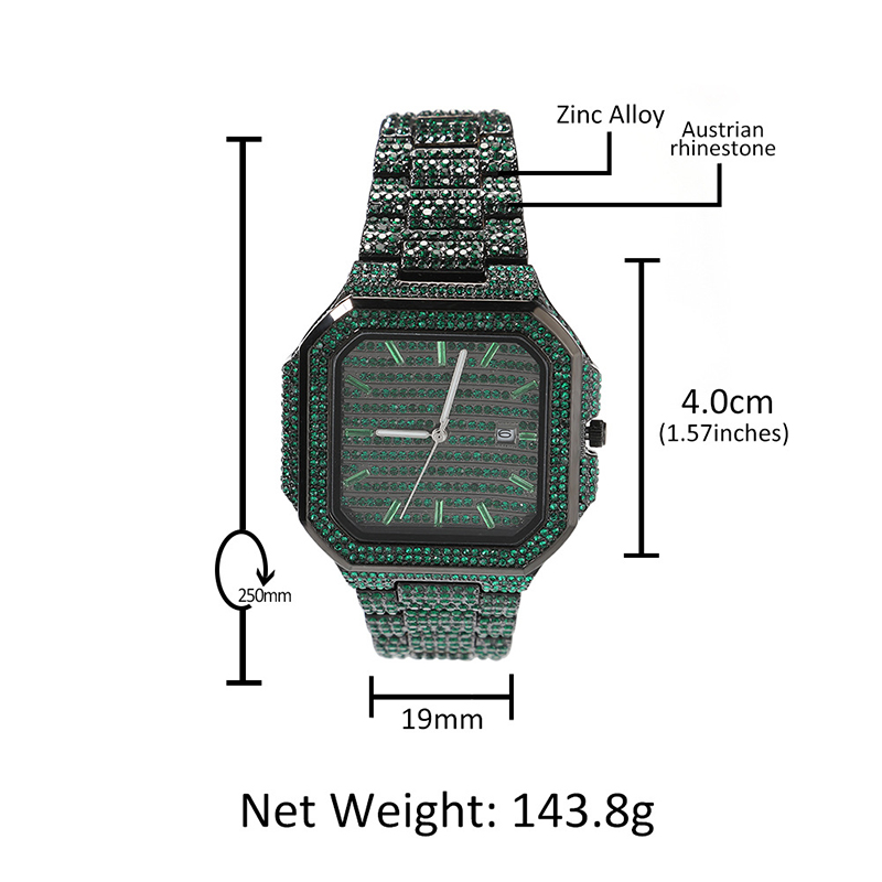 Hip-Hop Herren Quarzuhren mit  – Luxury Watch Gold And Black Bewertung und Preis
