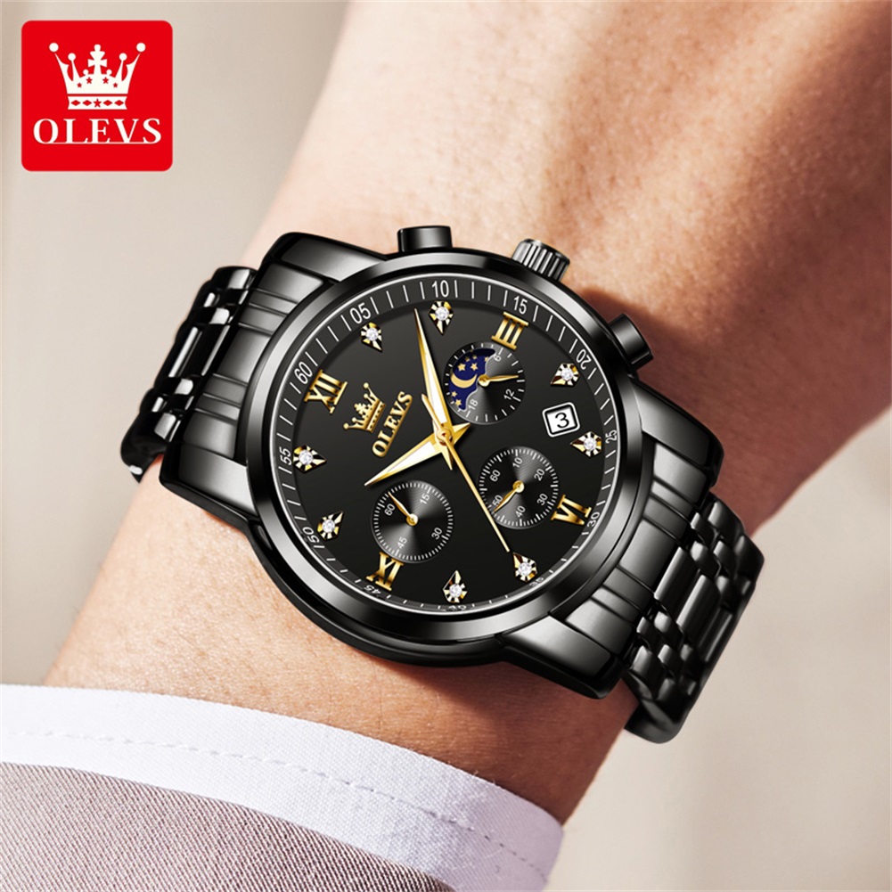 OLEVS Beliebte Herrenuhren aus – Luxury Watch Moon Phase Bewertung und Preis
