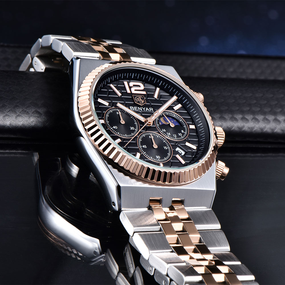 BENYAR Chronograph 40 mm Herre – Luxury Watch Moon Phase Bewertung und Preis