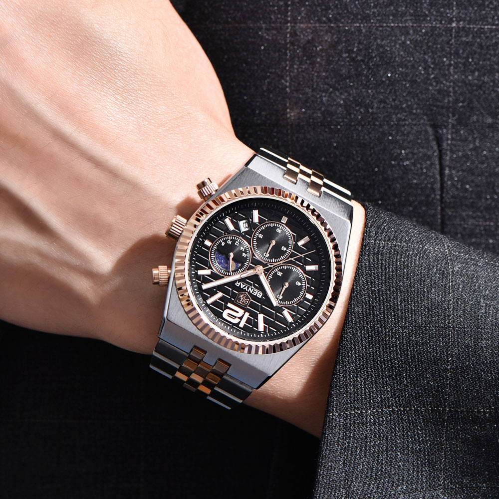 BENYAR Chronograph 40 mm Herre – Luxury Watch Moon Phase Bewertung und Preis
