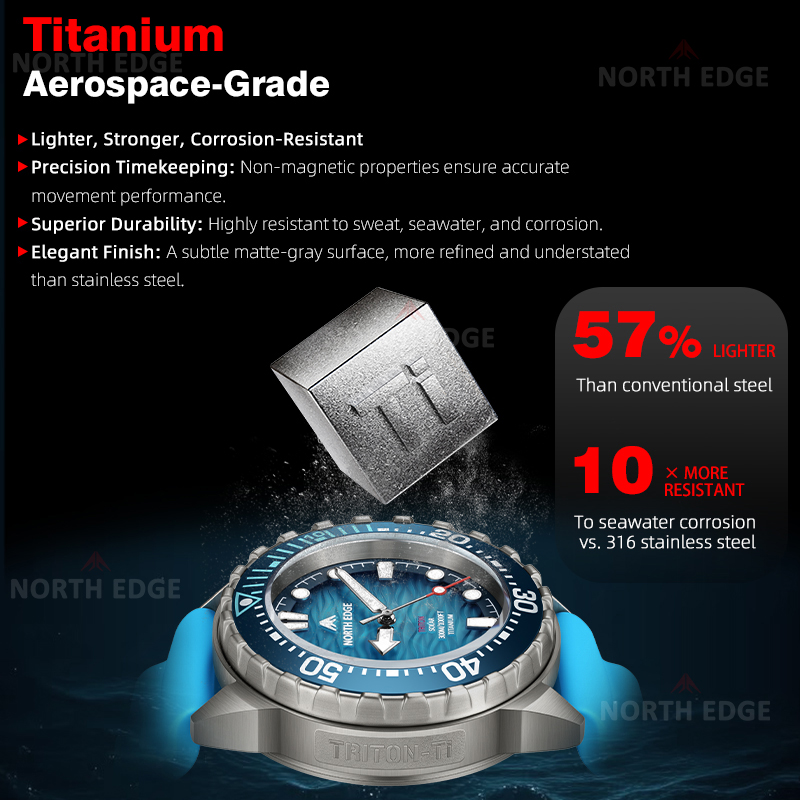NORTH EDGE TRITON-TI Titan-Ede – Diver Watch 300M Bewertung und Preis