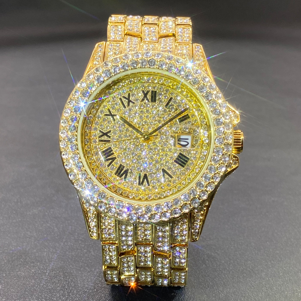 Große Gold-Silber-Schwarz Armb – Luxury Watch Gold And Black Bewertung und Preis